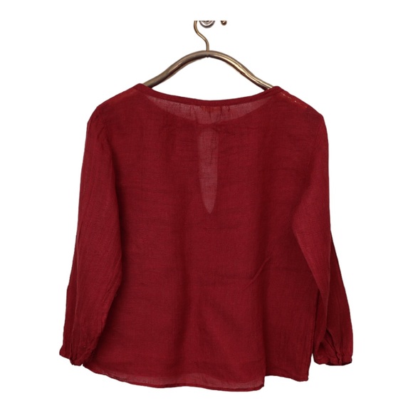 Eileen Fisher Italian Linen Peasant Top - Picture 6 of 12